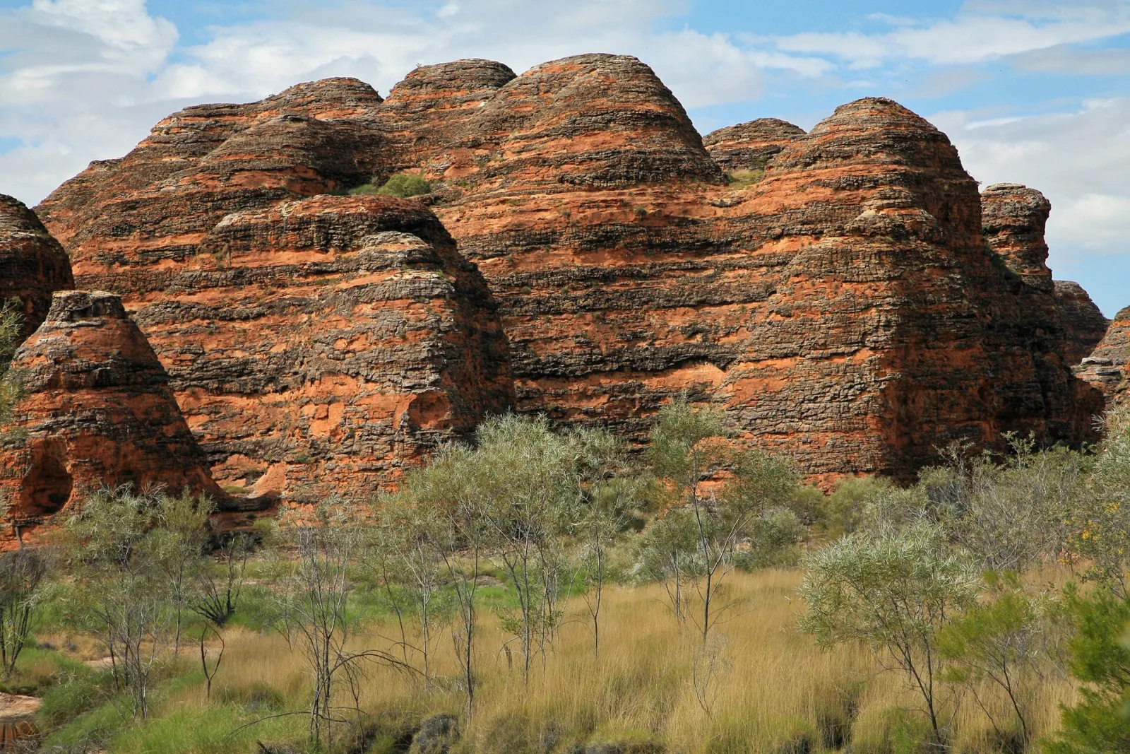 .The Purnululu National Park is located in the eastern Kimberley in the Australian state of Western Australia. Since 2003, the park is a UNESCO World Heritage Site.
