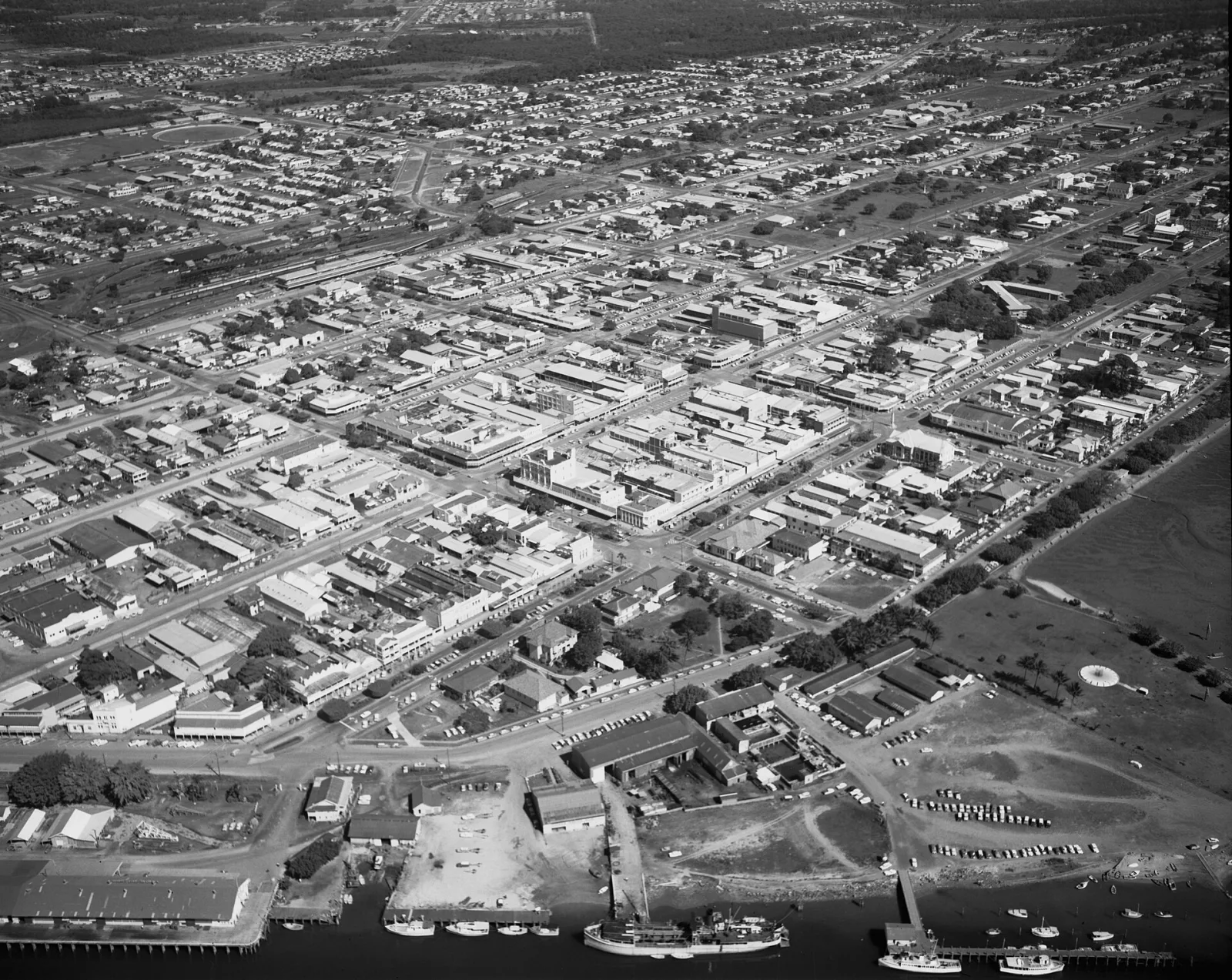 Cairns was founded in 1876 and named after William Wellington Cairns, Governor of Queensland from 1875 to 1877. Queensland State Archives Item ID436320, Photographic material Cairns from the air, circa 1966