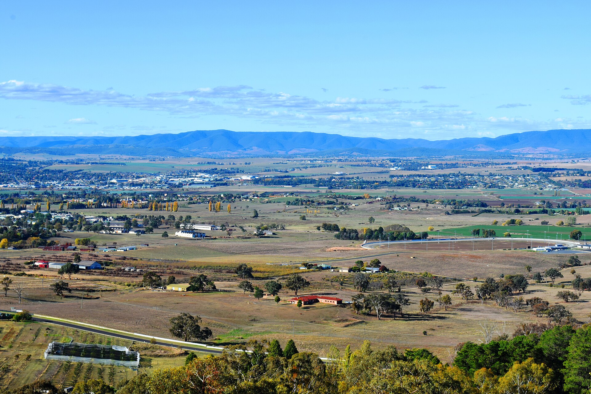 A view of Bathurst from Mount Panorama