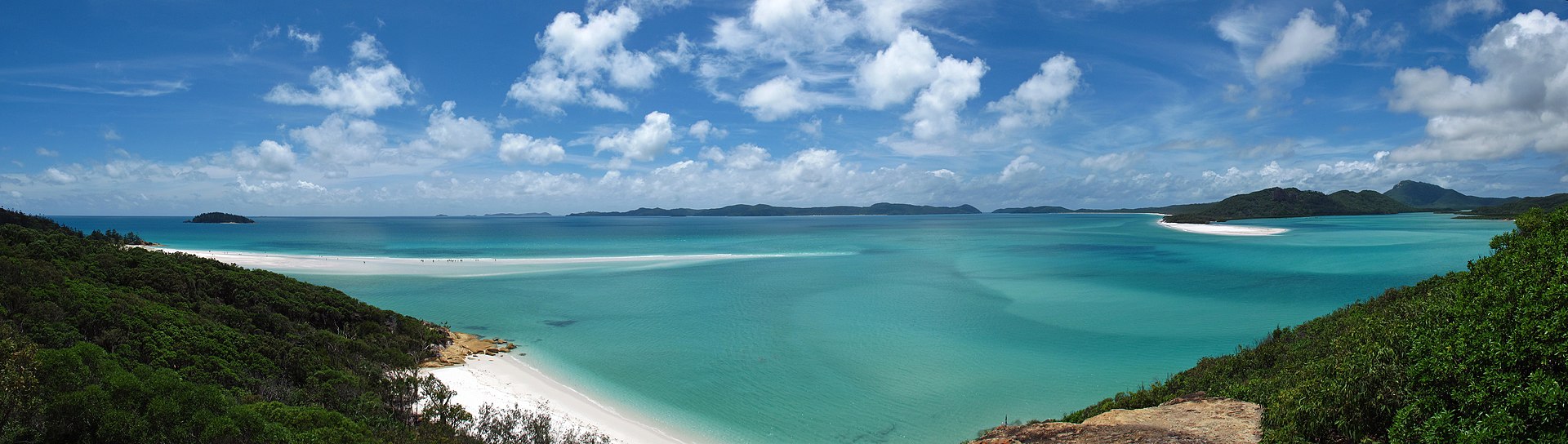 Panoramic view of the Whitsunday Islands National Park in Queensland, Australia.